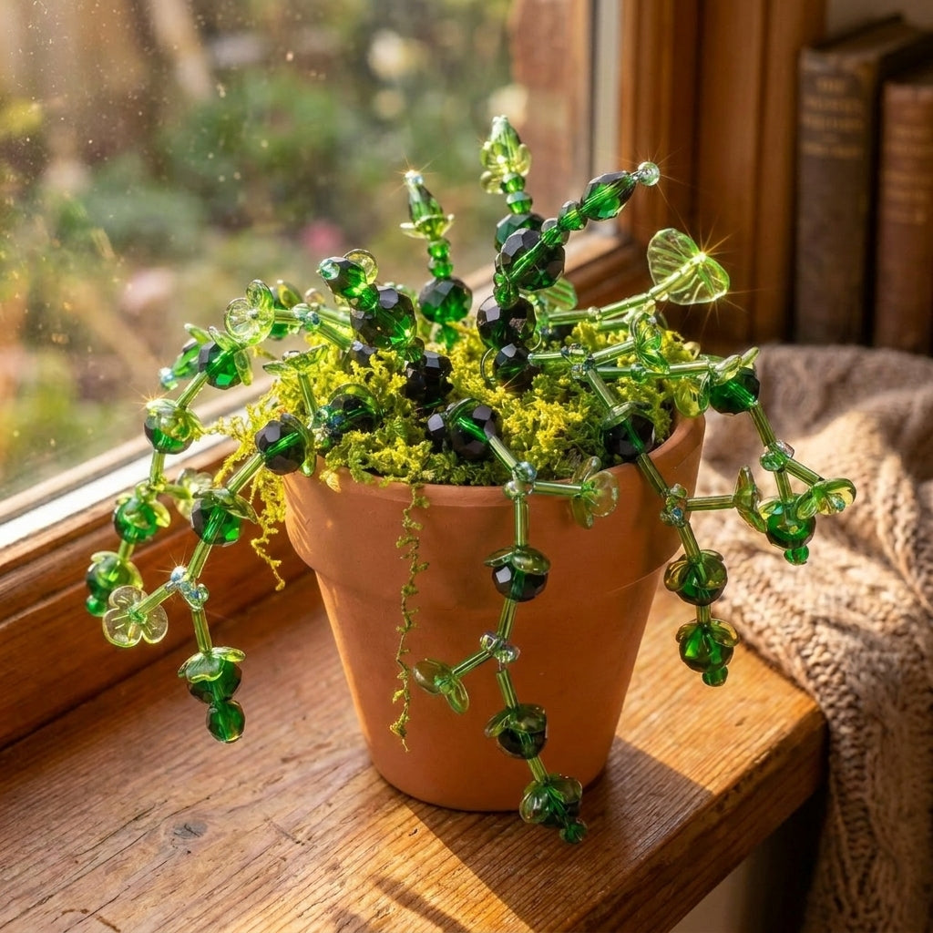 Maak thuis je eigen kralenplant - Zwarte knoppen